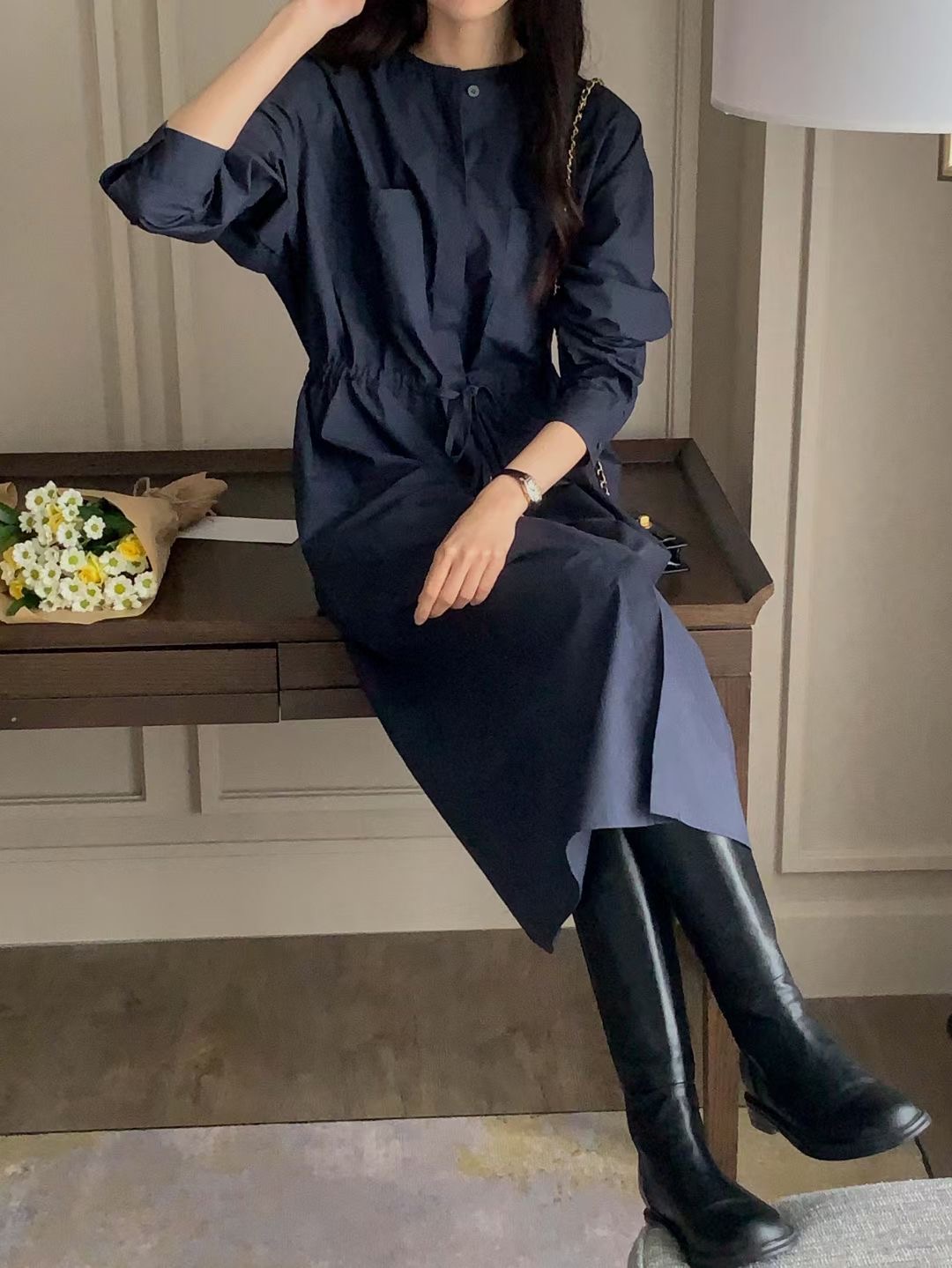 DIFFER直郵韓國代購女裝新款推薦休閑熱賣真品時尚職業連衣裙DIFFER連衣裙