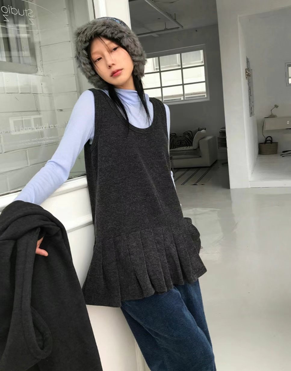 OPENSTANCE韓國直郵東大門代購女裝新品休閑24秋冬職業連衣裙OPENSTANCE連衣裙