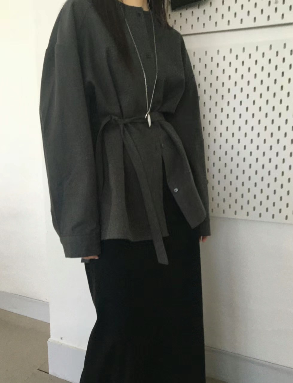 UNLESS韓國直郵東大門實拍女裝新品真品熱賣襯衫蕾絲衫含腰帶UNLESS襯衫/蕾絲衫
