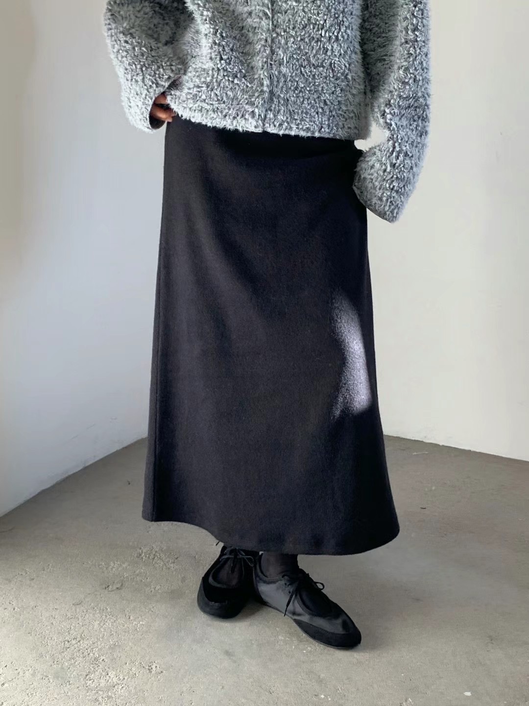 UNLESS韓國直郵東大門實拍女裝新品休閑真品職業熱賣24秋冬長裙UNLESS長裙