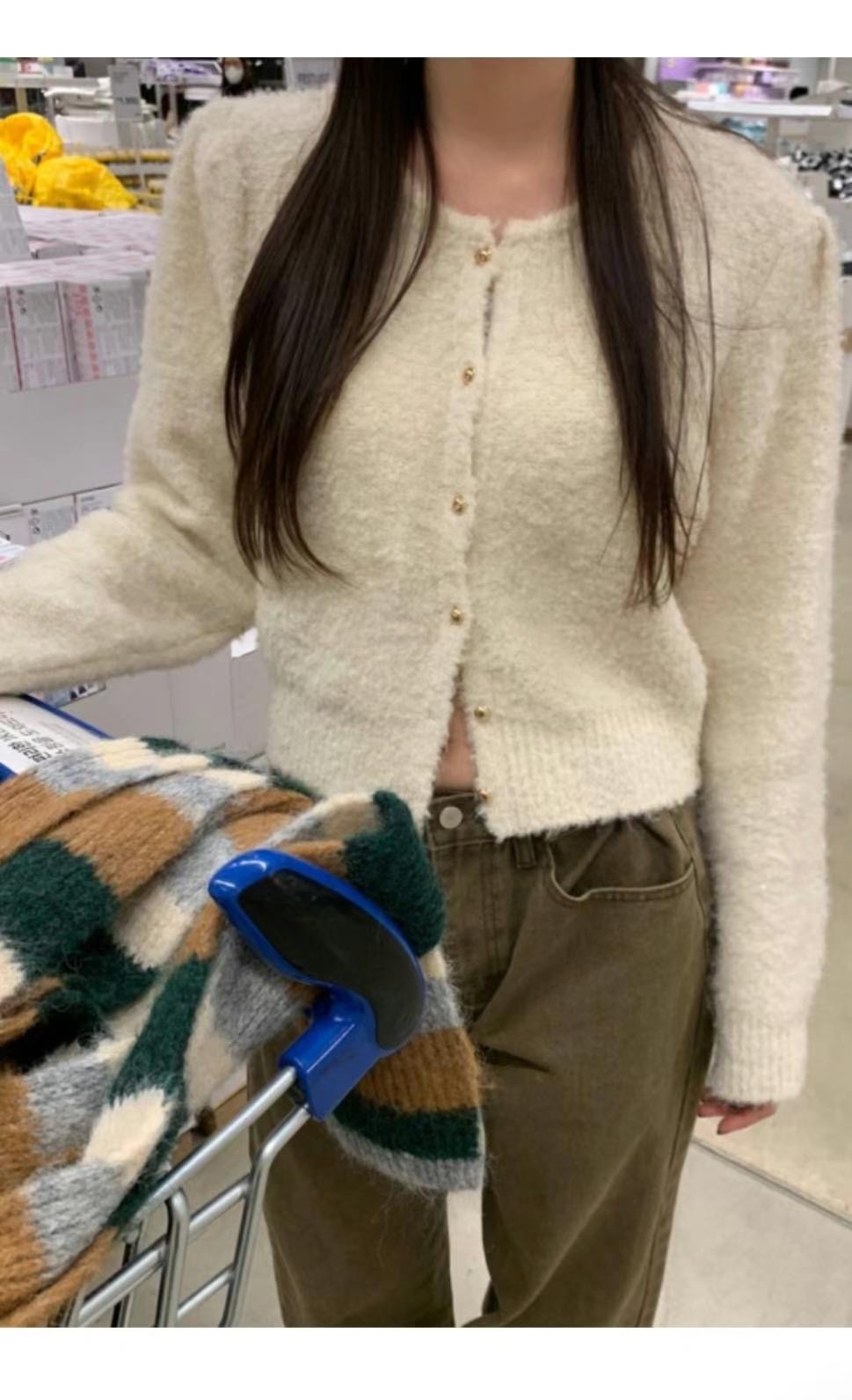 VEVE韓國直郵東大門代購女裝新品真品休閑24秋冬針織衫開衫VEVE針織衫圖色2