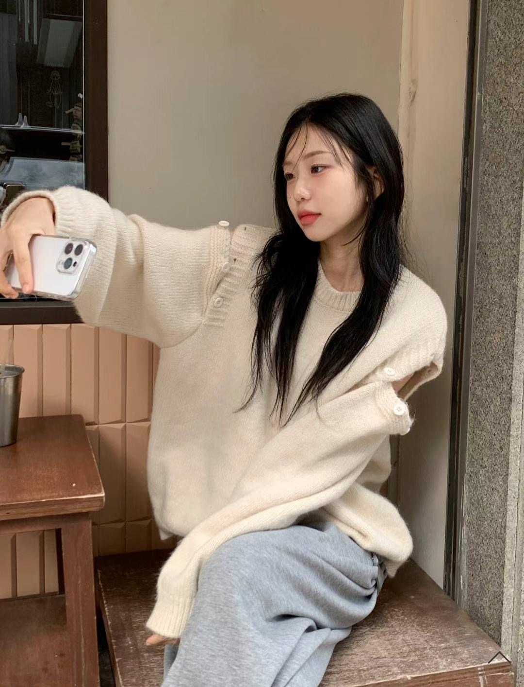 VEVE直郵韓國代購女裝新款熱賣職業休閑時尚真品24秋冬針織衫VEVE針織衫