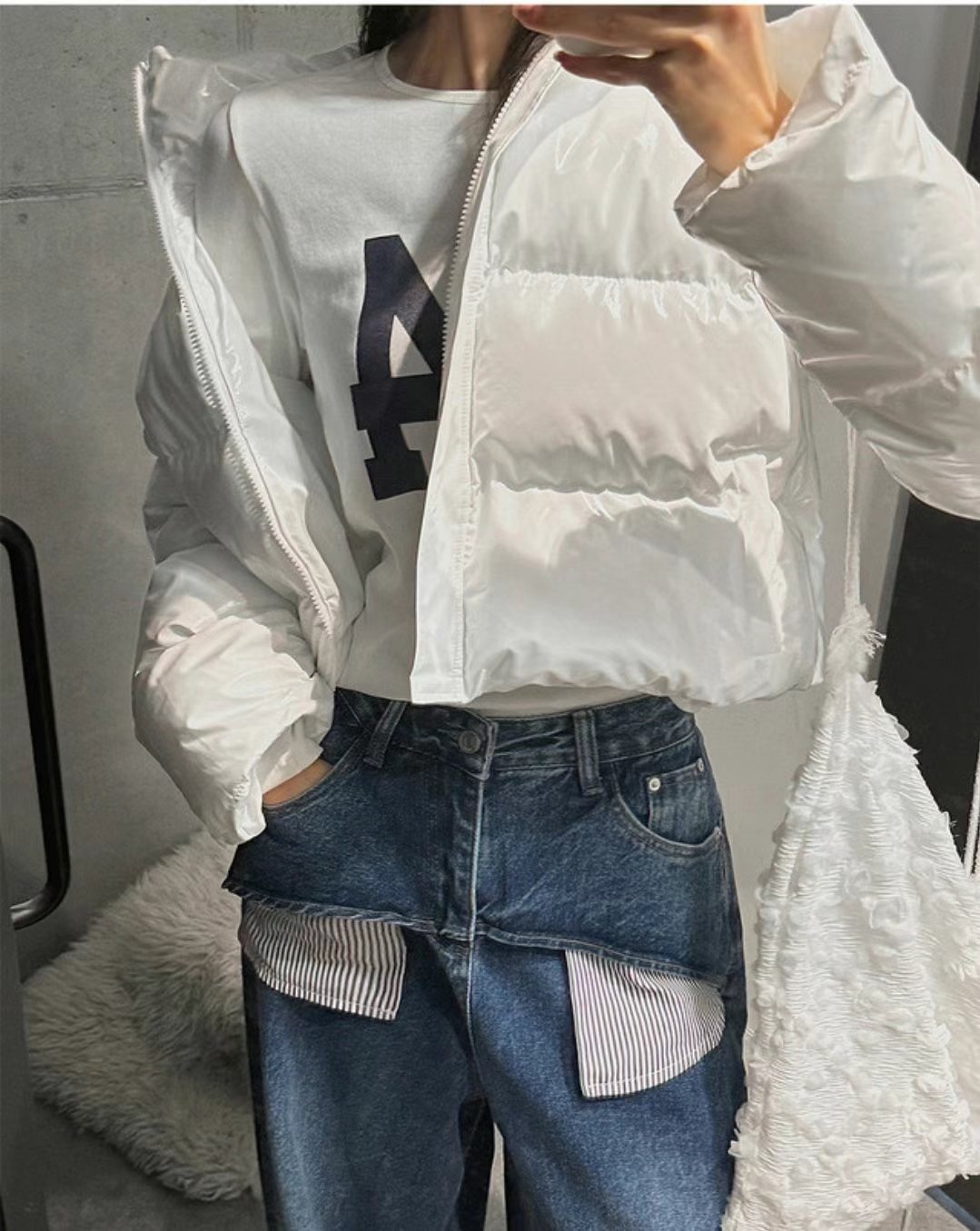 A.CONCEPT韓國直郵東大門代購女裝新品職業人氣熱賣短款棉服A.CONCEPT短款棉服