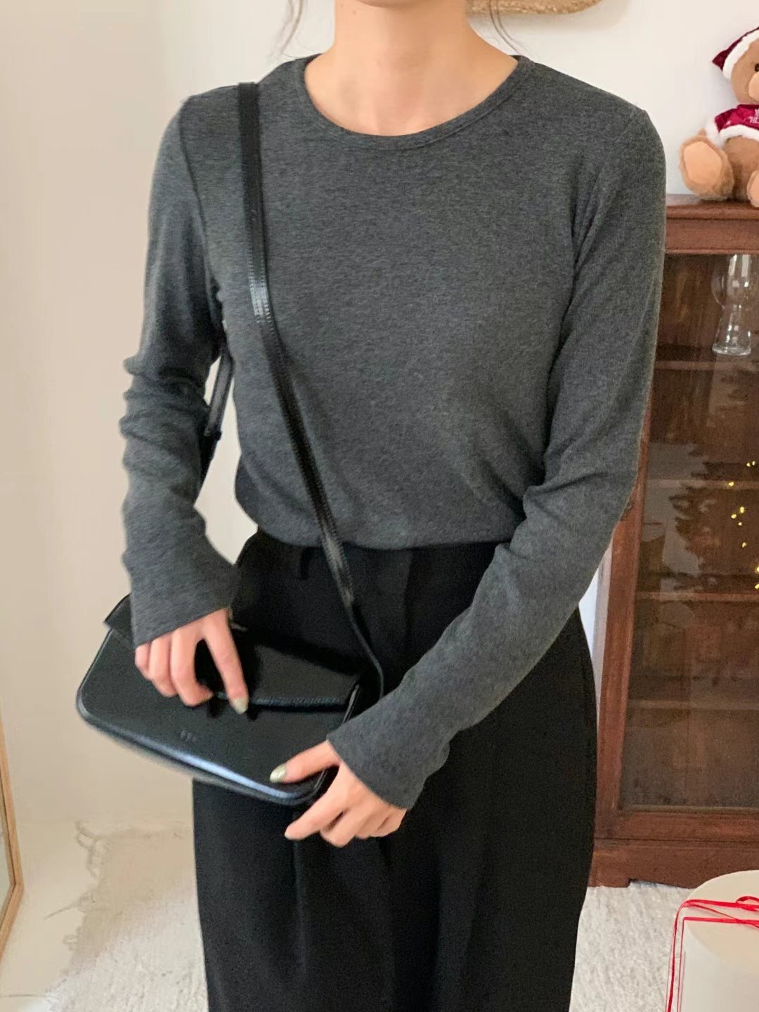 TDOUBLEJ東大門實拍女裝新款真品休閑熱賣推薦24秋冬長袖T恤TDOUBLEJ長袖T恤