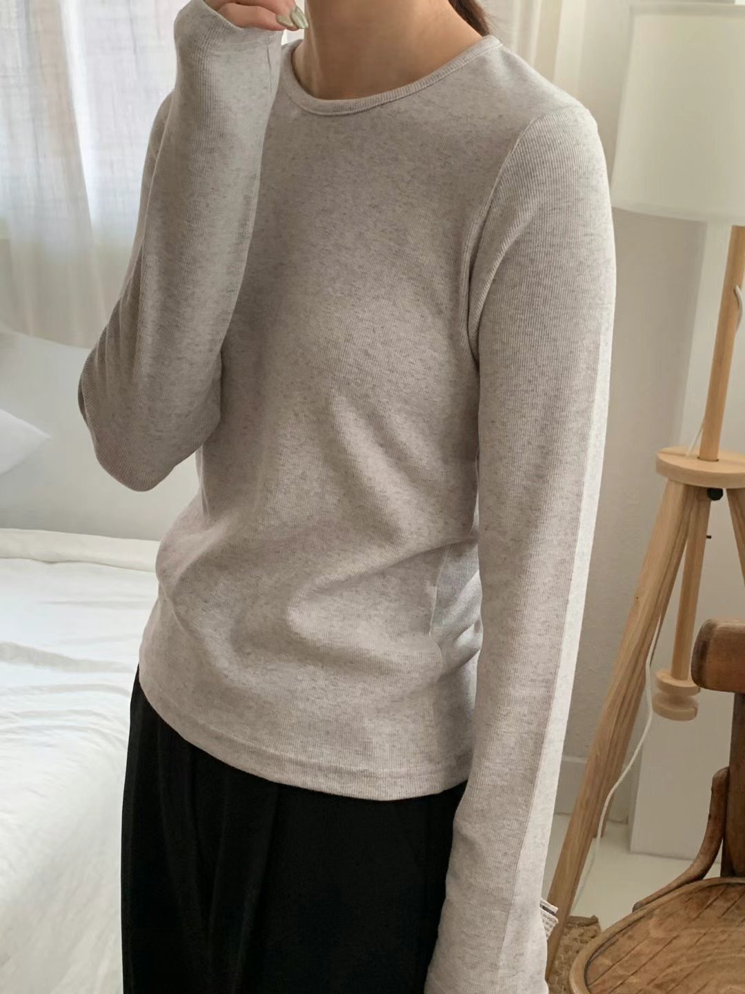 TDOUBLEJ東大門實拍女裝新款真品休閑熱賣推薦24秋冬長袖T恤TDOUBLEJ長袖T恤圖色2