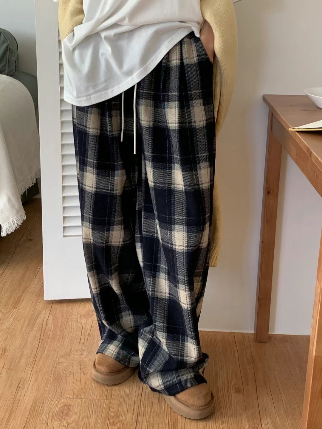 TDOUBLEJ東大門實拍女士新品熱賣時尚推薦休閑休閑褲水貂格紋TDOUBLEJ休閑褲圖色2