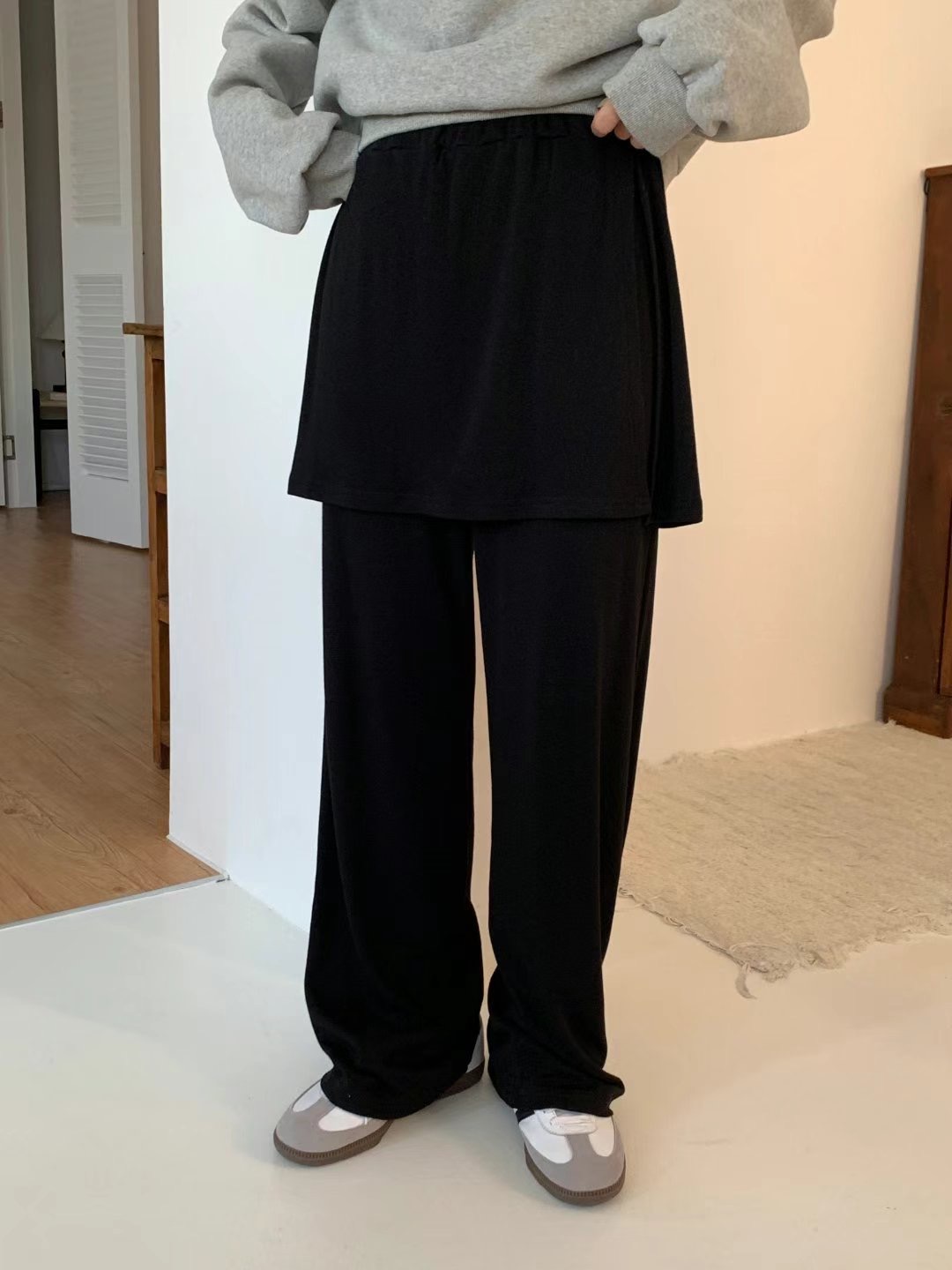 TDOUBLEJ東大門直郵女裝新品人氣熱賣24秋冬職業休閑裙褲拉絨TDOUBLEJ裙褲圖色3