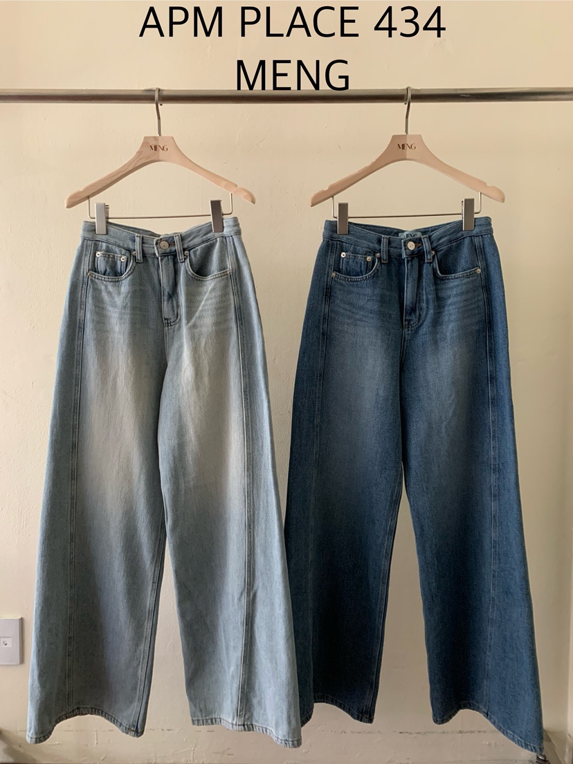 MENG韓國直郵女裝新品24秋冬休閑人氣熱賣真品推薦牛仔褲柔軟MENG牛仔褲