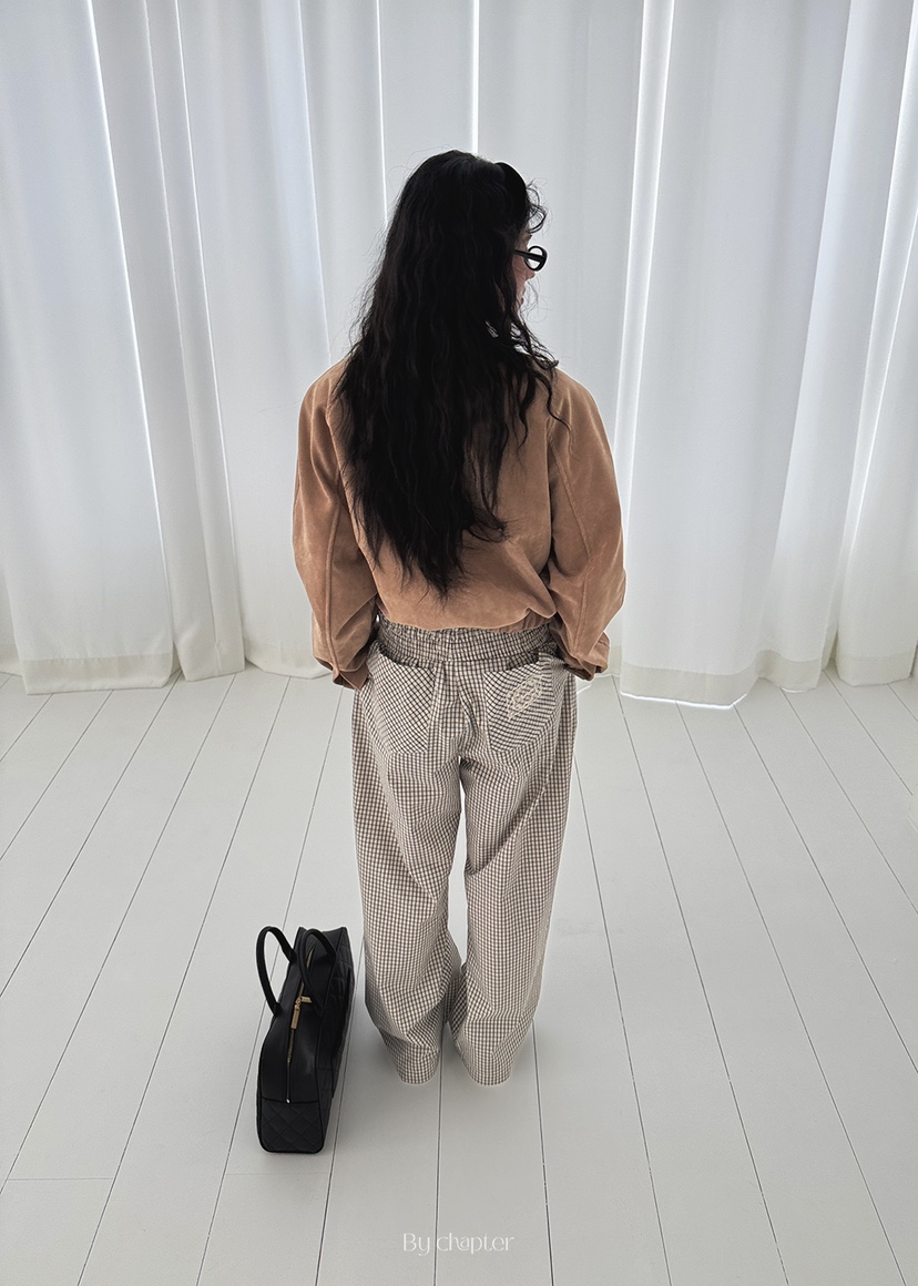 BY CHAPTER韓國代購女裝新款25春夏職業推薦真品休閑褲格紋Chapter休閑褲