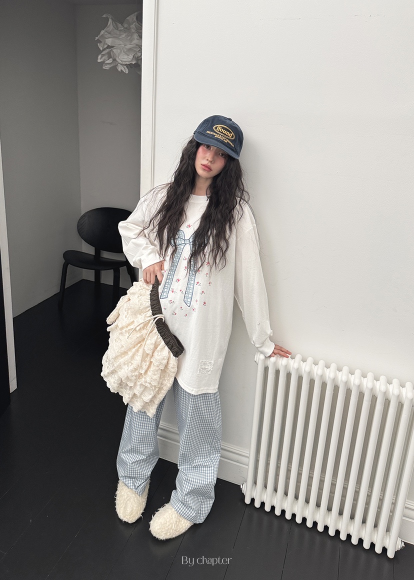 BY CHAPTER韓國代購女裝新款25春夏職業推薦真品休閑褲格紋Chapter休閑褲