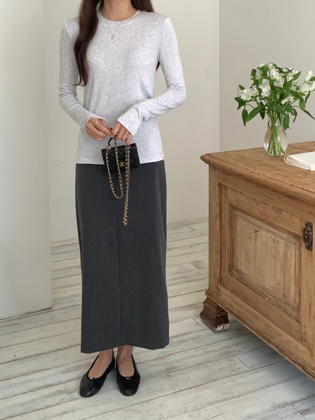 CHOCOLATE-초콜렛-T東大門實拍女裝新品推薦25春夏長袖T恤抓絨CHOCOLATE長袖T恤