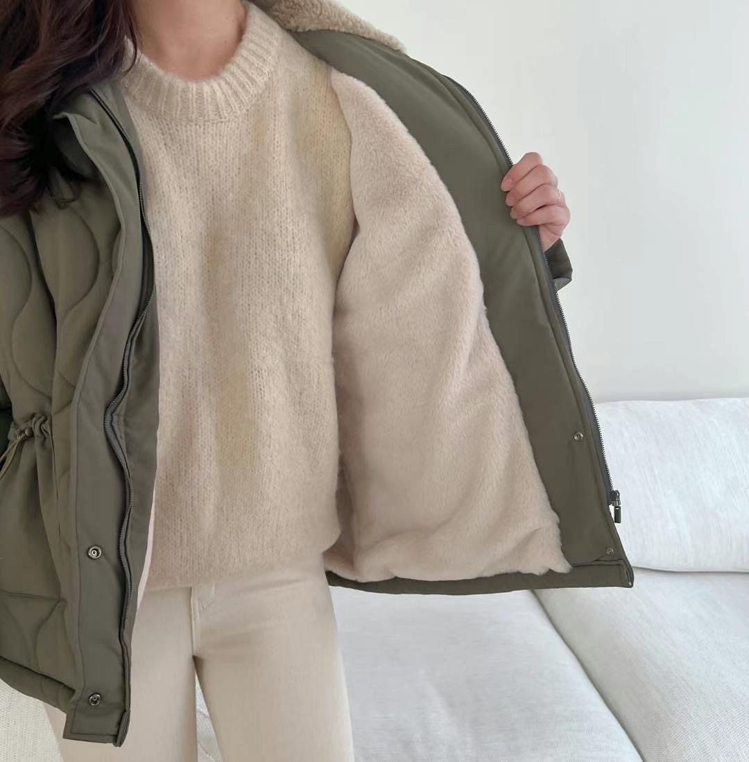 MU 뮤-T東大門實拍女士新品人氣真品職業休閑短款大衣毛皮MU 뮤-T短款大衣