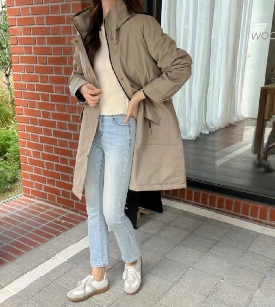 MU 뮤-T韓國直郵女裝新款時尚休閑推薦真品25春夏中長款大衣MU 뮤-T中長款大衣