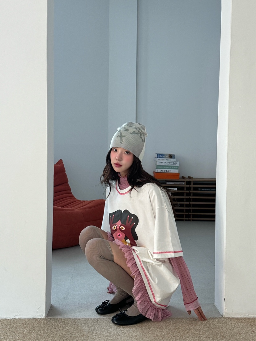 MAISONDEGLORY韓國直郵女士新款熱賣25春夏休閑推薦時尚T恤MAISON DE GLORYT恤