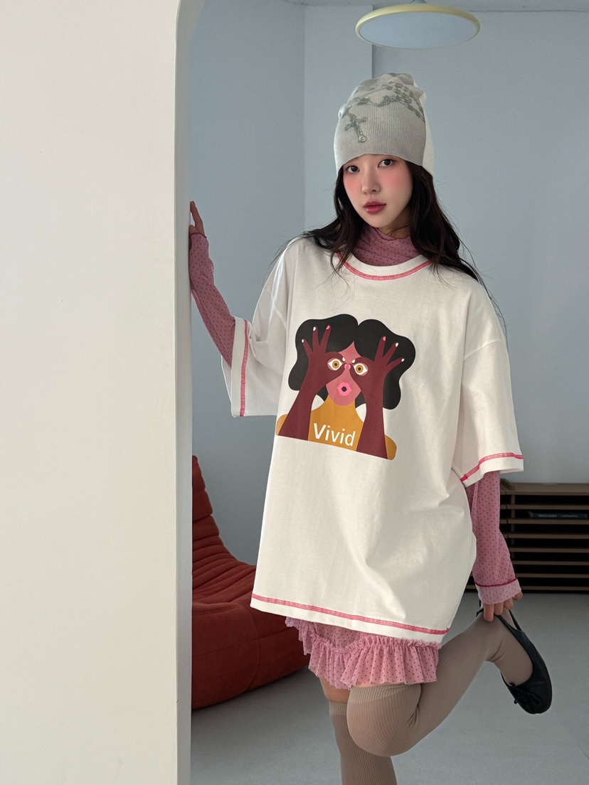 MAISONDEGLORY韓國直郵女士新款熱賣25春夏休閑推薦時尚T恤MAISON DE GLORYT恤圖色2
