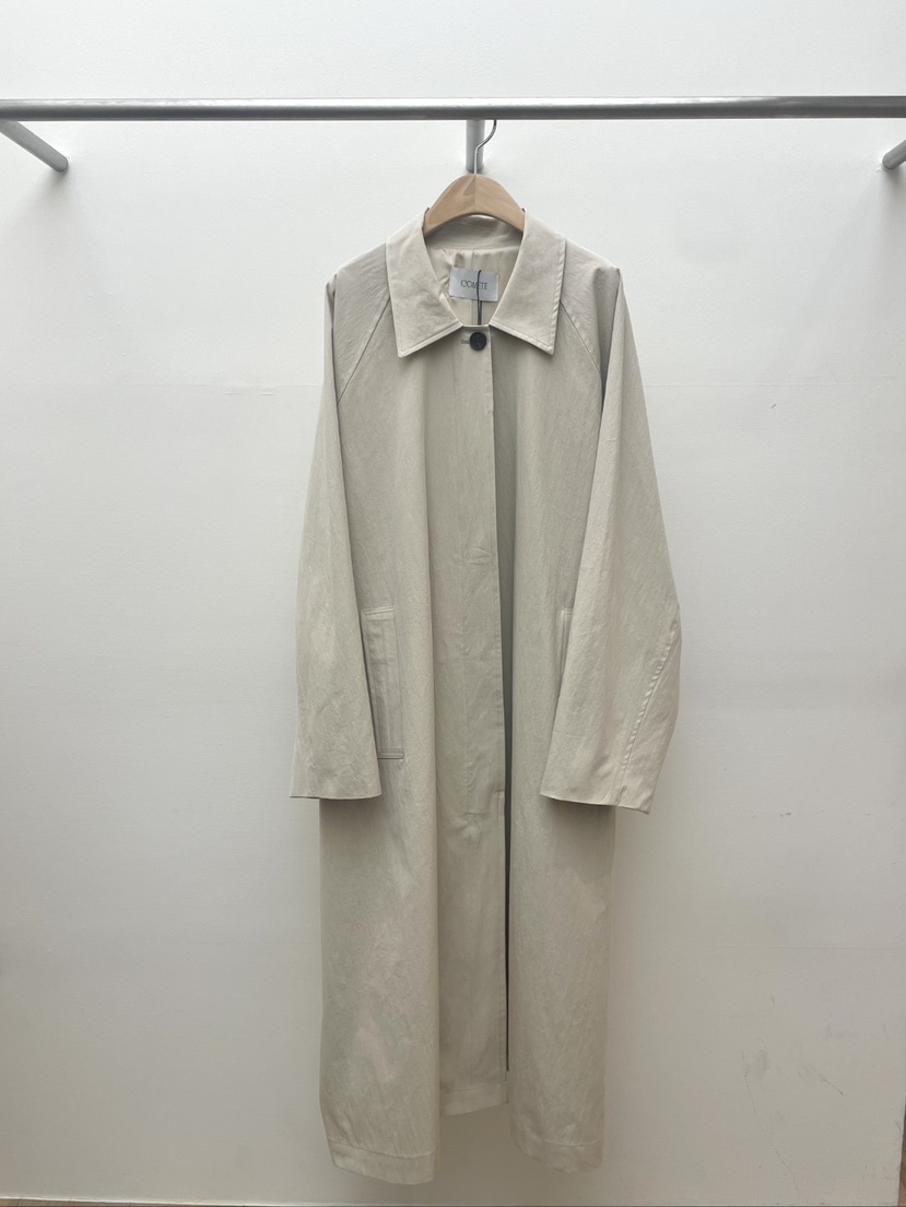 COMETE韓國代購女士新品25春夏時尚人氣職業真品熱賣長款風衣COMETE長款風衣