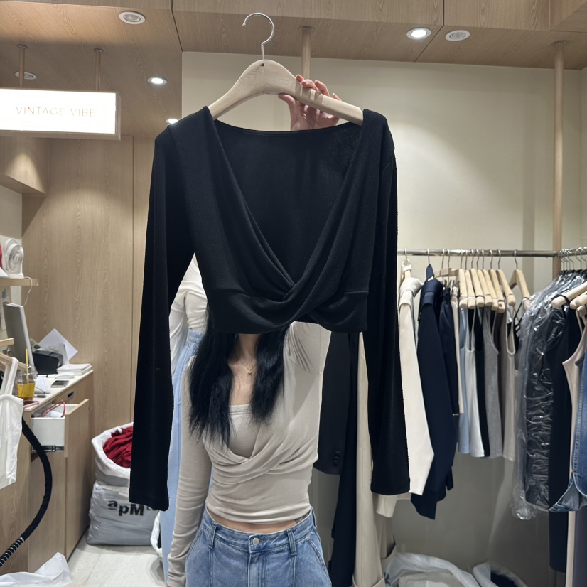 VINTAGE VIBE東大門代購女裝新品職業25春夏時尚長袖T恤春款VINTAGE VIBE長袖T恤圖色2