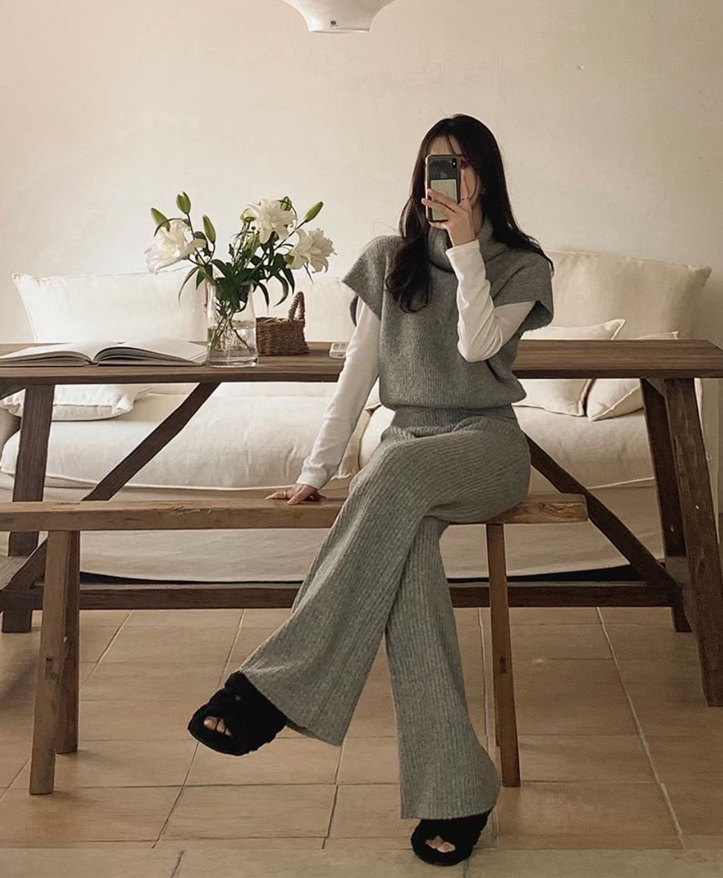 THEJUN韓國代購女士新品人氣時尚熱賣真品25春夏推薦套裝羊毛THEJUN套裝
