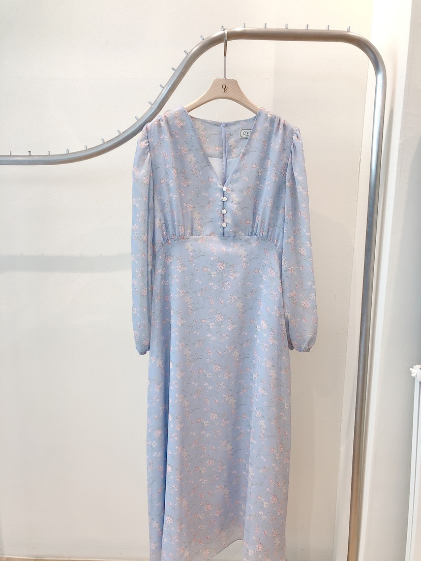 OVE東大門實拍女士新品25春夏時尚推薦人氣真品休閑連衣裙柔軟OVE連衣裙圖色2