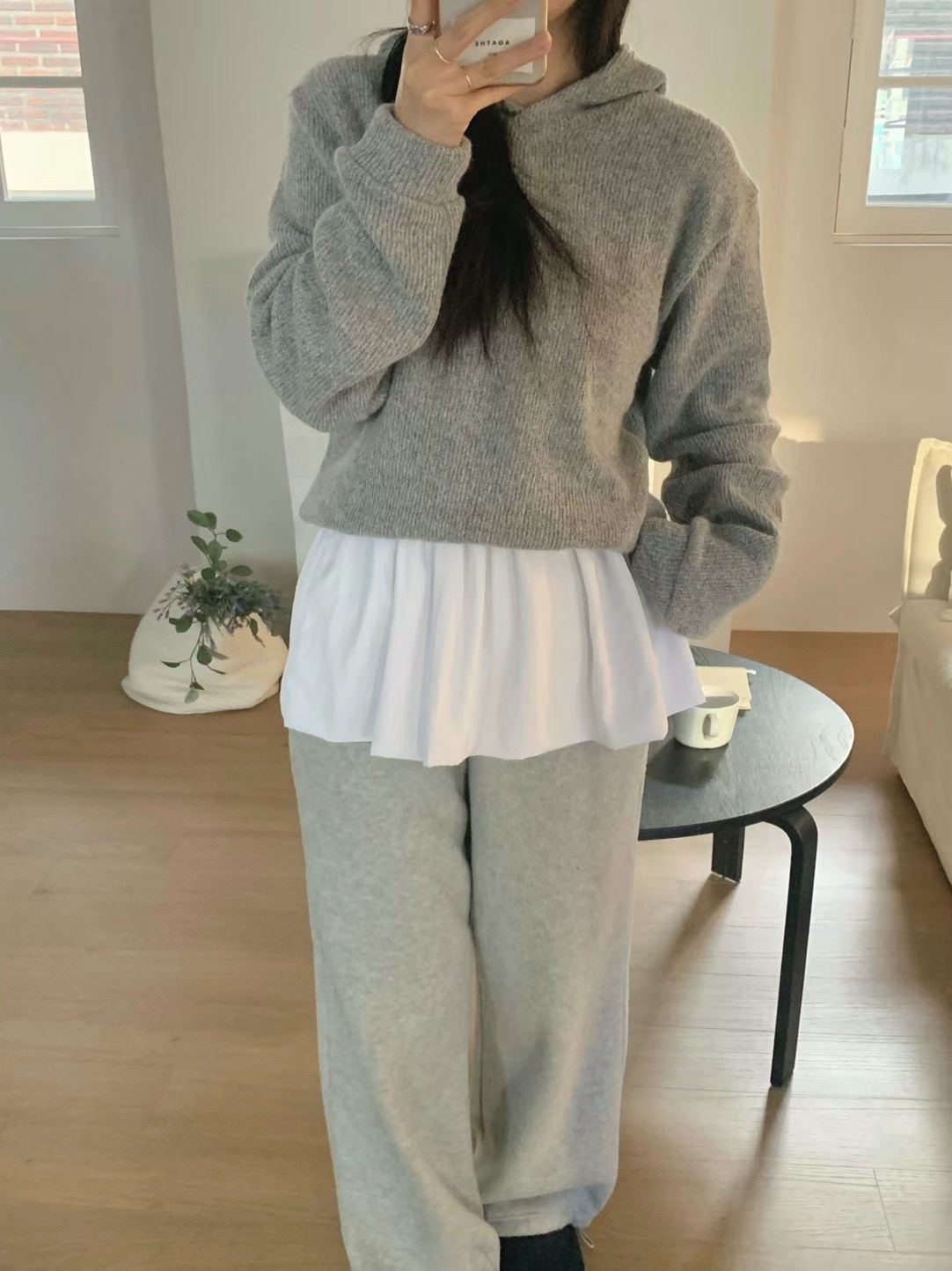 AGATHE韓國代購女士新款25春夏真品人氣推薦休閑熱賣衛衣兜帽AGATHE衛衣