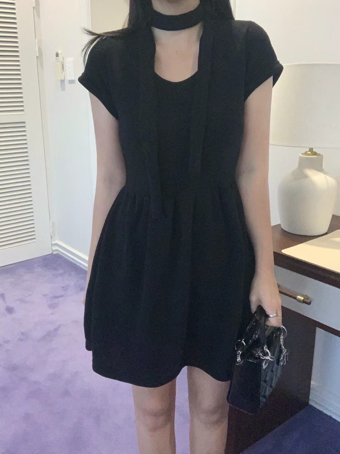 AGATHE東大門代購女士新品職業休閑時尚人氣推薦連衣裙含脖帶AGATHE連衣裙