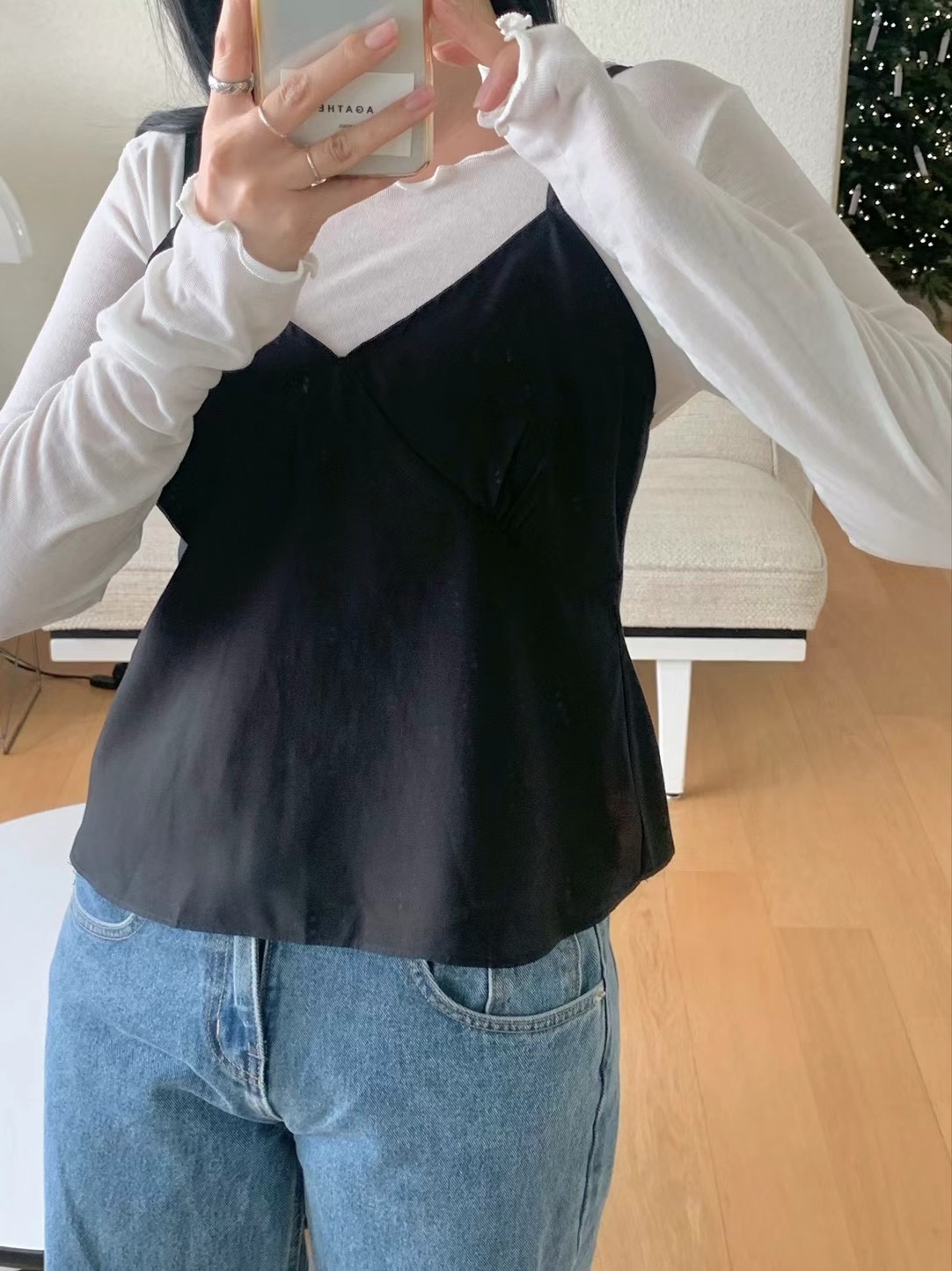 AGATHE東大門代購女士新品人氣熱賣推薦時尚吊帶背心不含內搭AGATHE吊帶/背心