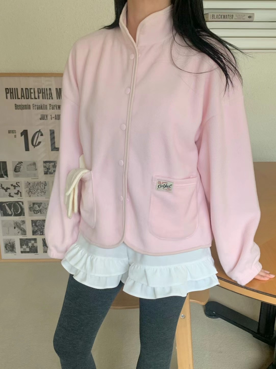 AGATHE東大門代購女裝新品人氣熱賣推薦時尚真品衛衣抓絨拉鏈AGATHE衛衣
