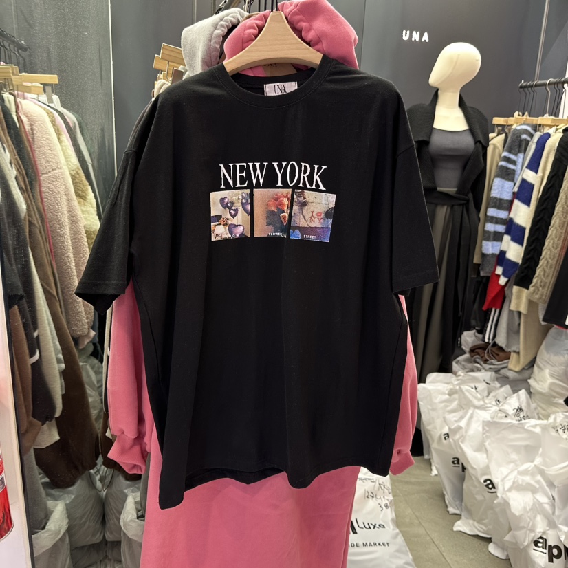 UNA/THE MAY韓國直郵東大門實拍女裝新品人氣25春夏25春季T恤THEMAY/UNAT恤圖色3