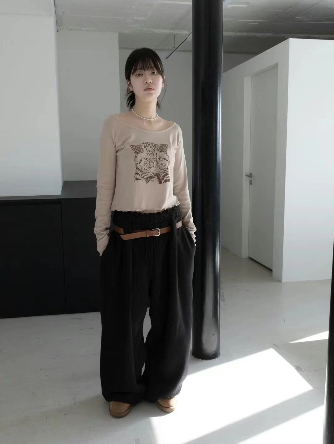 CLEVERGARDEN韓國直郵東大門代購女裝新品時尚休閑褲不含腰帶CLEVERGARDEN休閑褲