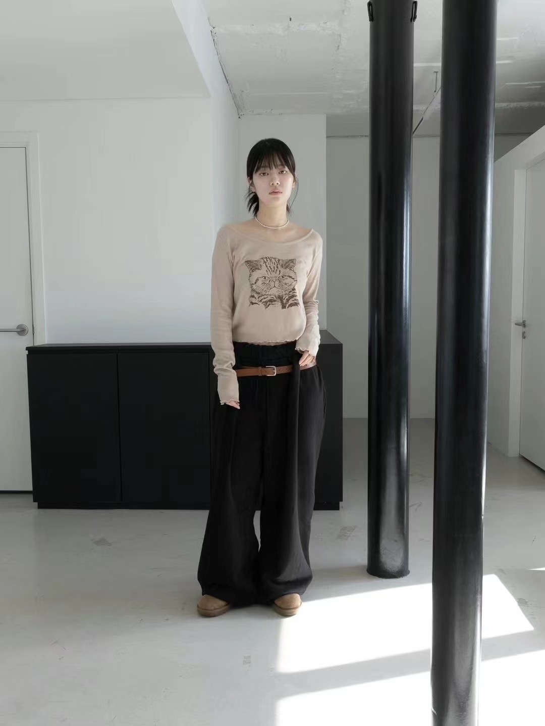 CLEVERGARDEN韓國直郵東大門代購女裝新品時尚休閑褲不含腰帶CLEVERGARDEN休閑褲