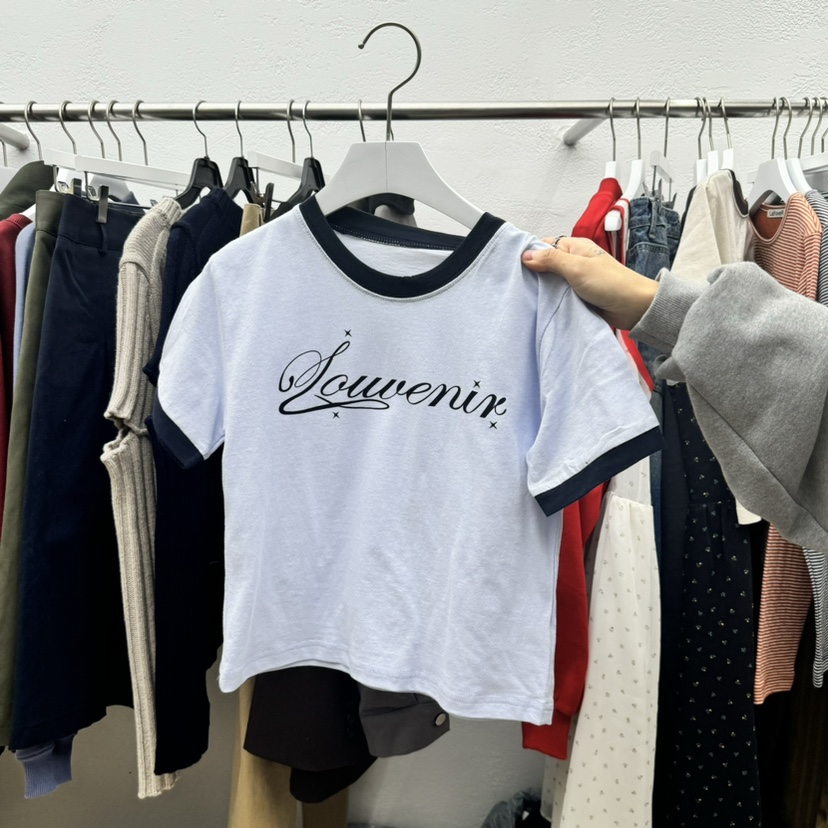 Lay oveR直郵韓國代購女裝新品時尚25春季人氣真品T恤春款E/E/ET恤圖色2