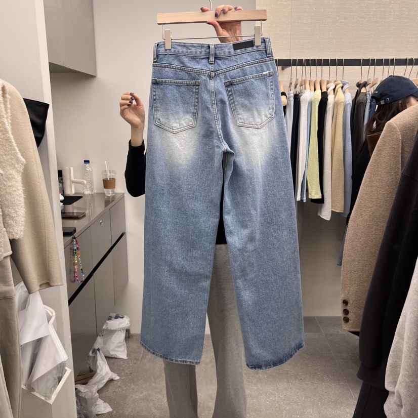 AND THE韓國直郵東大門代購女裝新款真品休閑25春季牛仔褲春款AND THE牛仔褲