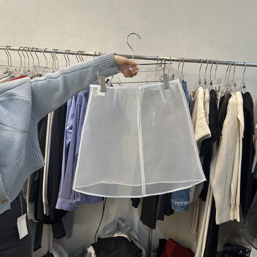 PLOVER韓國直郵女裝新款推薦25春季時尚職業短裙歐根紗春款PLO_VER短裙