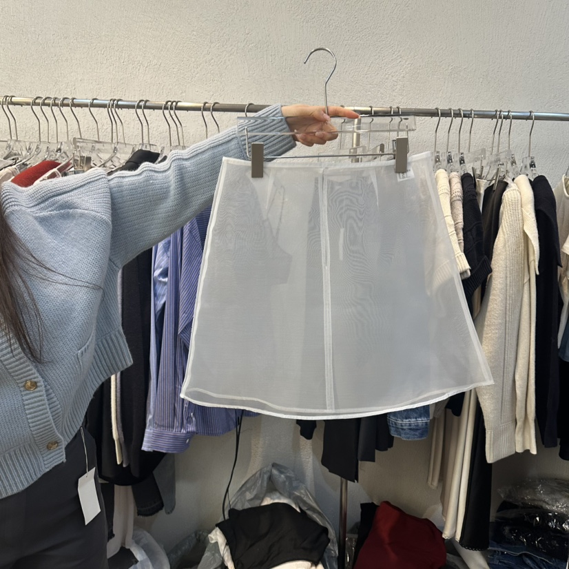 PLOVER韓國直郵女裝新款推薦25春季時尚職業短裙歐根紗春款PLO_VER短裙圖色1