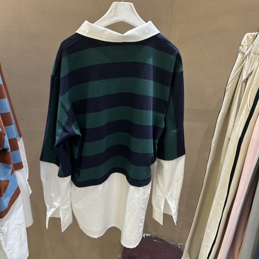 SOLOUNO直郵韓國代購女裝新款休閑真品25春夏襯衫蕾絲衫春款雙層URBANE-P襯衫/蕾絲衫