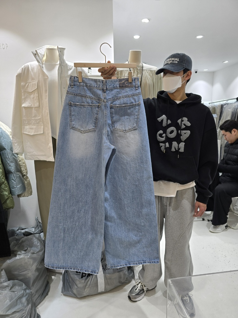 J SHOP直郵韓國代購女裝新品真品25春夏熱賣牛仔褲闊腿褲春款J_SHOP牛仔褲
