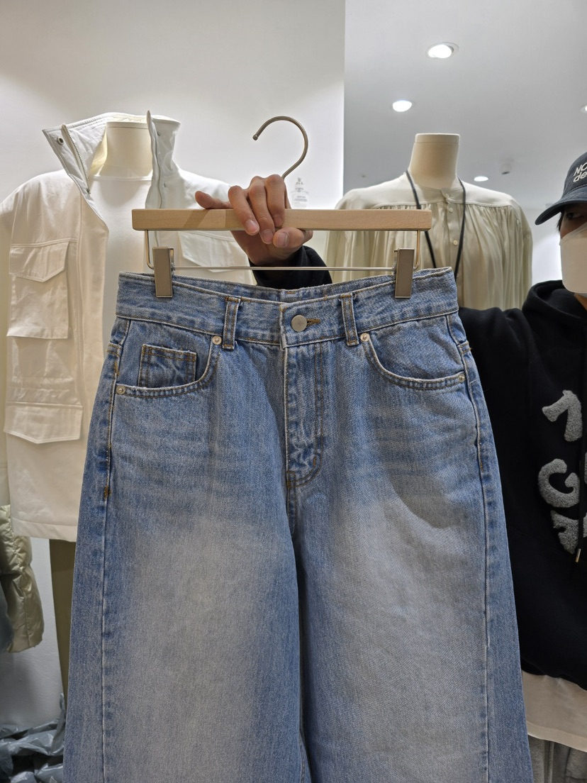 J SHOP直郵韓國代購女裝新品真品25春夏熱賣牛仔褲闊腿褲春款J_SHOP牛仔褲