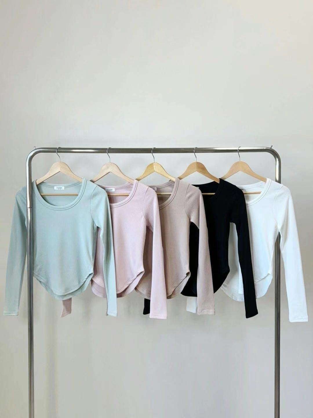 BCLOTHES-비클로스-T韓國直郵東大門代購女裝新款職業長袖T恤BCLOTHES長袖T恤圖色2左二色