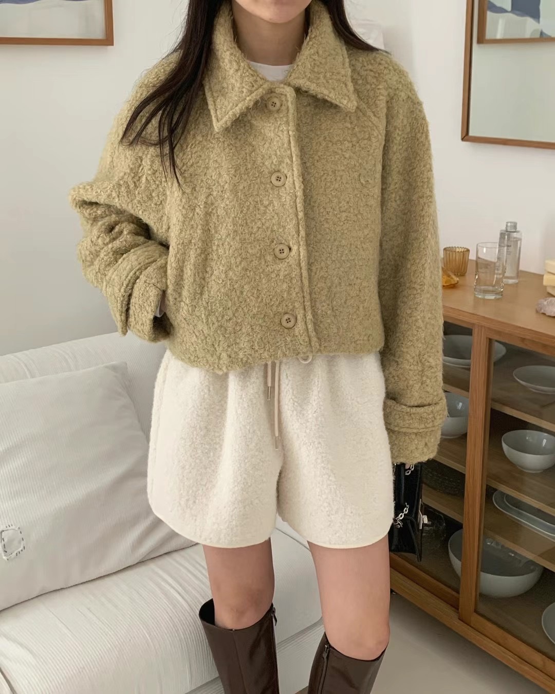 JUNO直郵韓國代購女裝新品25春夏25春季時尚人氣熱賣短款大衣JUNO短款大衣圖色2