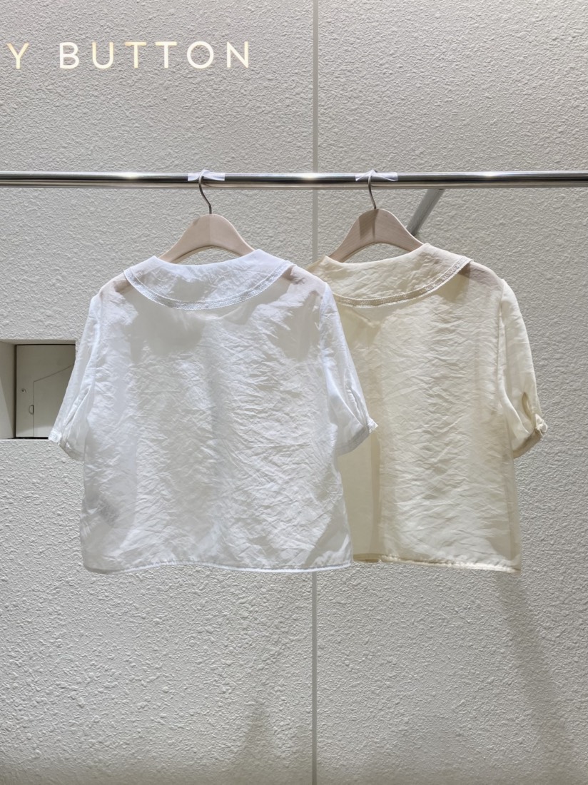 PLAYBUTTON-P韓國直郵女士新品熱賣真品職業推薦襯衫蕾絲衫PLAYBUTTON襯衫/蕾絲衫