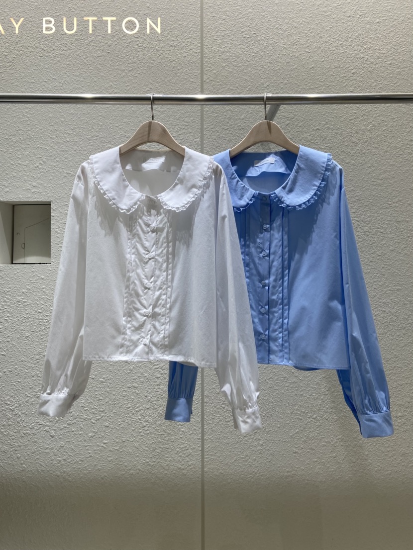 PLAYBUTTON-P韓國直郵女裝新品推薦職業休閑真品襯衫蕾絲衫PLAYBUTTON襯衫/蕾絲衫