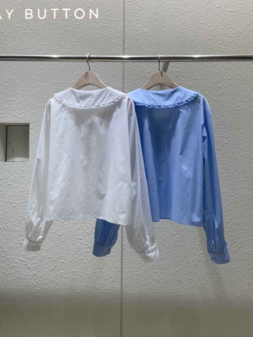 PLAYBUTTON-P韓國直郵女裝新品推薦職業休閑真品襯衫蕾絲衫PLAYBUTTON襯衫/蕾絲衫