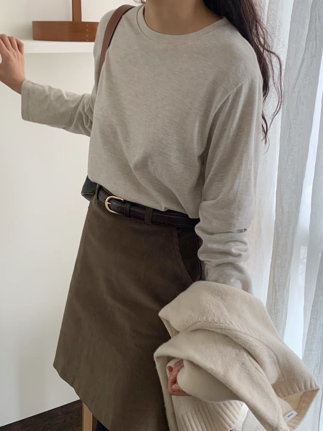 COMMA-콤마-T韓國直郵女士新品人氣真品職業時尚休閑長袖T恤COMMA長袖T恤
