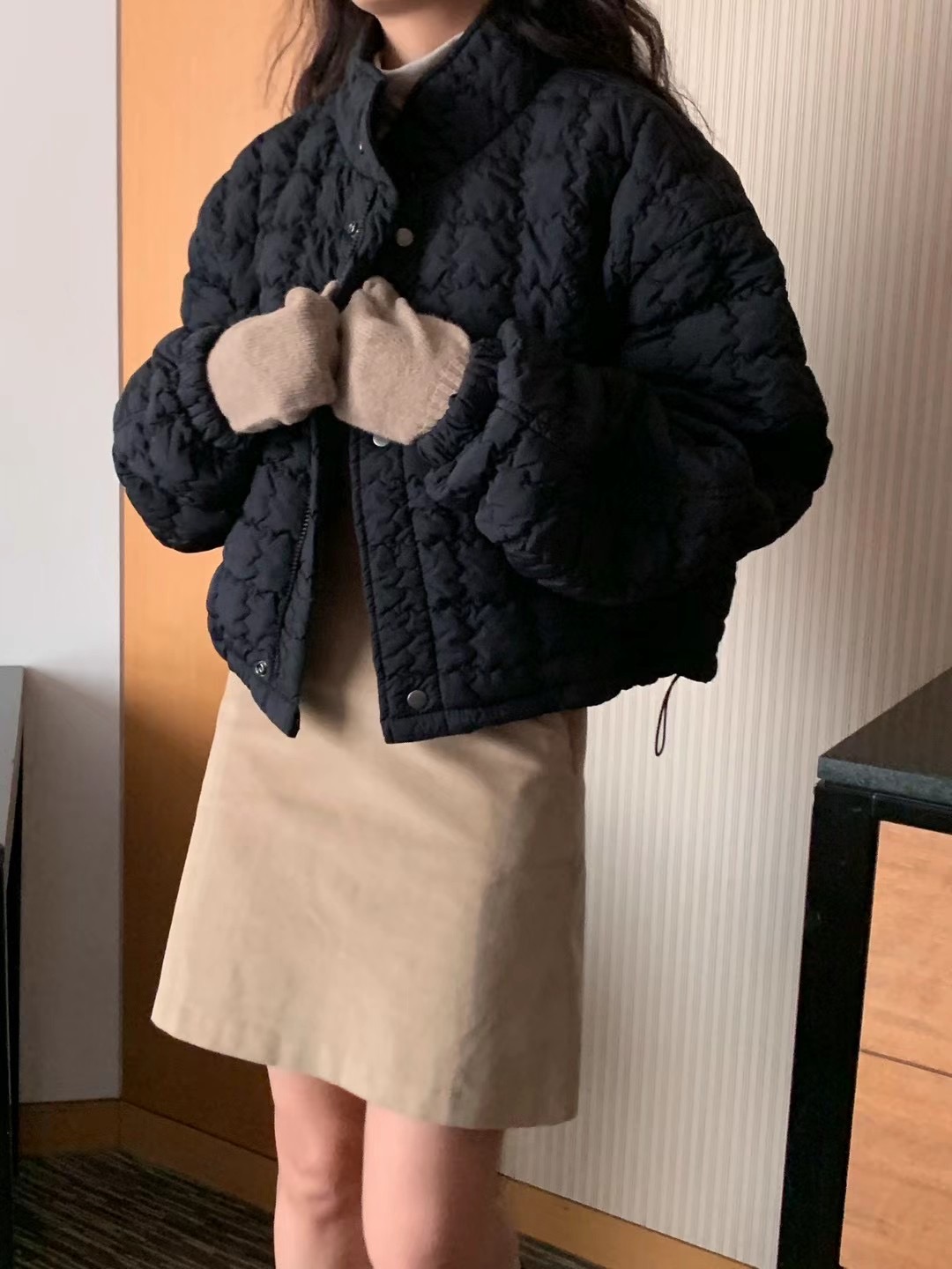 COMMA-콤마-T東大門代購女裝新款人氣休閑真品熱賣短款棉服COMMA短款棉服