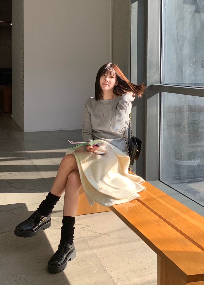 COURGETTE韓國代購女士新款人氣推薦休閑熱賣職業長袖T恤雙面COURGETTE長袖T恤