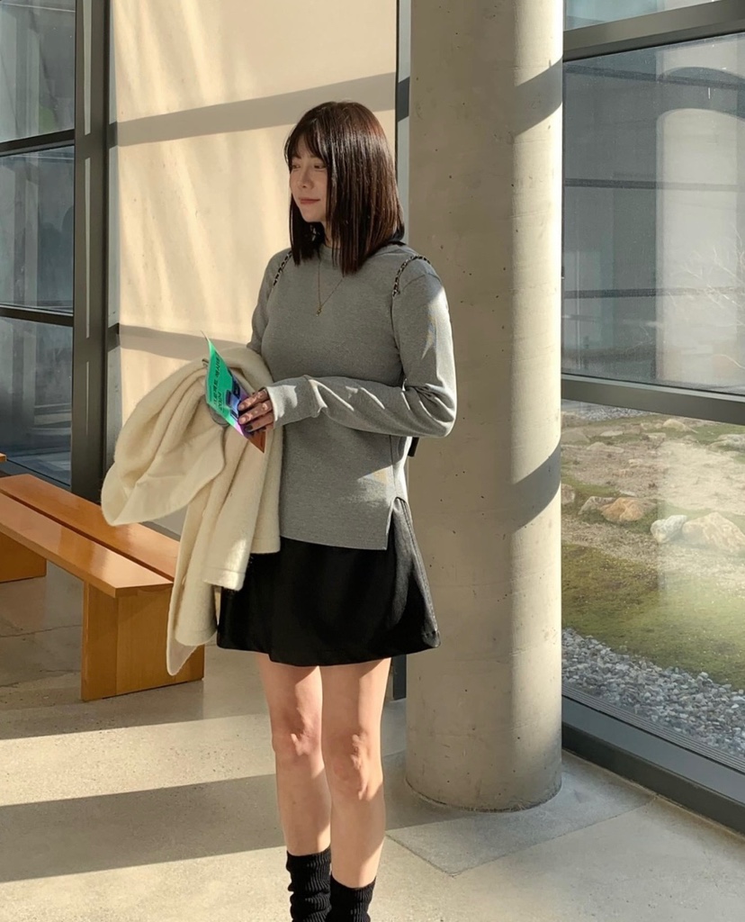 COURGETTE韓國代購女士新款人氣推薦休閑熱賣職業長袖T恤雙面COURGETTE長袖T恤