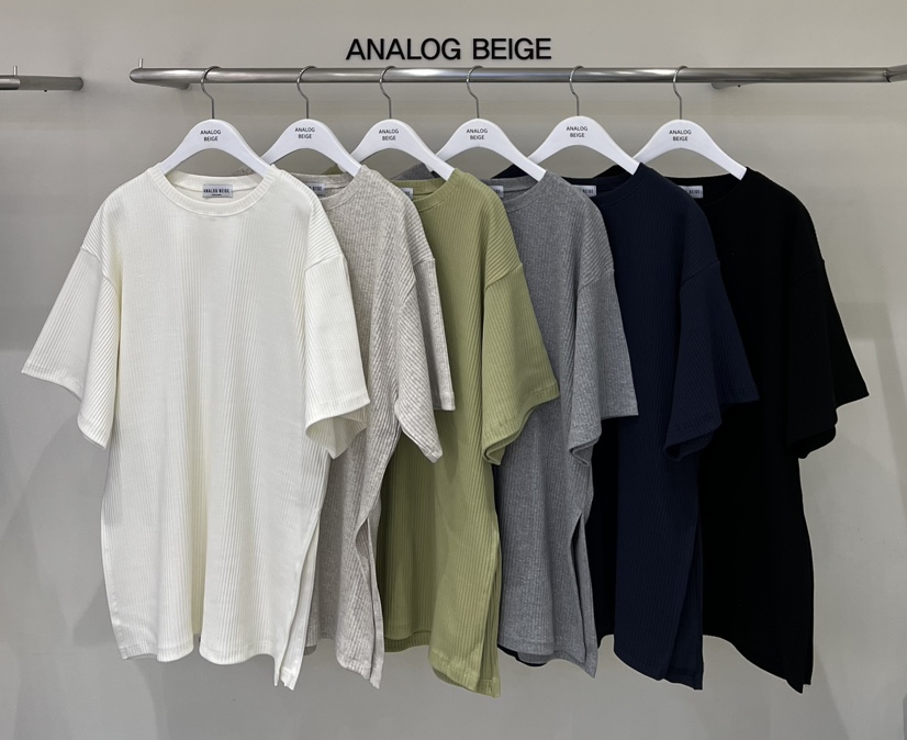 ANGLOG BEIGE東大門實拍女士新品休閑25春夏人氣真品T恤羅紋ANGLOG BEIGET恤