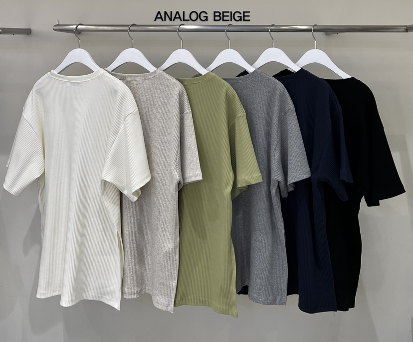 ANGLOG BEIGE東大門實拍女士新品休閑25春夏人氣真品T恤羅紋ANGLOG BEIGET恤