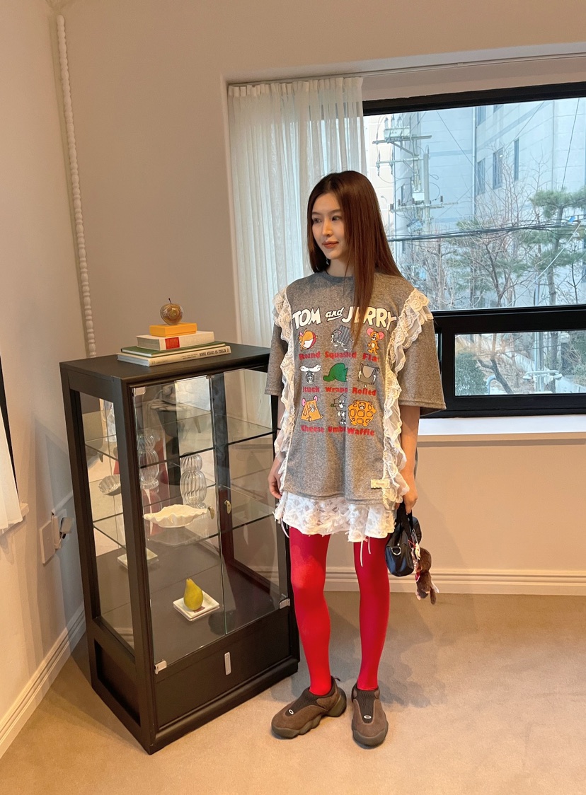 BOUTIQUE-L韓國直郵東大門代購女裝新品推薦時尚休閑25春季T恤BOUTIQUE-LT恤