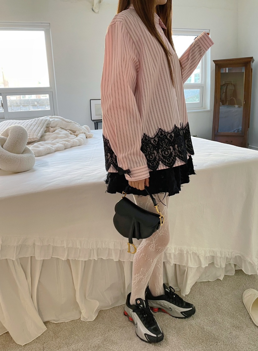 BOUTIQUE-L韓國直郵女裝新品推薦25春季25春夏真品襯衫蕾絲衫BOUTIQUE-L襯衫/蕾絲衫